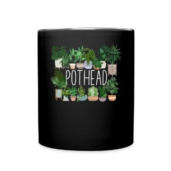 Plant Lover Gardening Pun Pot Head - Full Colour Mug - black - Front