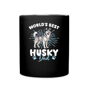 Husky sibérien Groovy Husky papa - Mug uni - noir - Devant