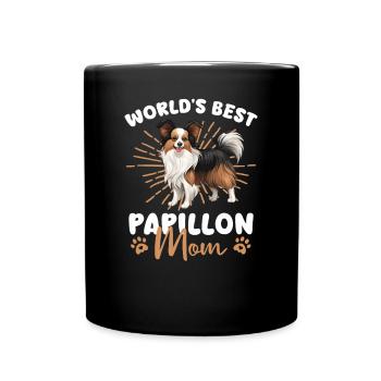 Kontinentaler Zwergspaniel World's best Papillon - Tasse einfarbig - Schwarz - Vorne