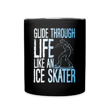 patineur patineur patin à glace patin à glace - Mug uni - noir - Devant