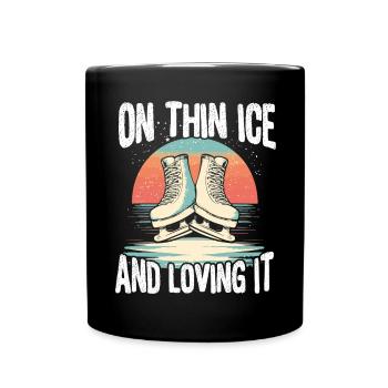 patineur patineur patin à glace patin à glace - Mug uni - noir - Devant