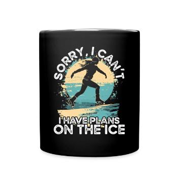 patineur patineur patin à glace patin à glace - Mug uni - noir - Devant