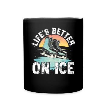 patineur patineur patin à glace patin à glace - Mug uni - noir - Devant