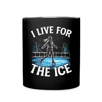 Schlittschuhläufer Schlittschuhlaufen Schlittschuh - Tasse einfarbig - Schwarz - Vorne