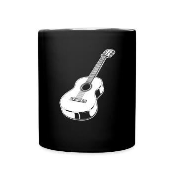 Akustik Gitarre - Tasse einfarbig - Schwarz - Vorne