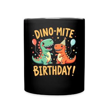 Décorations de fête de dinosaures - Mug uni - noir - Devant