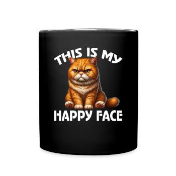 C’est mon visage heureux les chats - Mug uni - noir - Devant