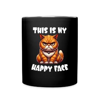 This Is My Happy Face Cats - Full Colour Mug - black - Front