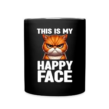 This Is My Happy Face Cats - Full Colour Mug - black - Front