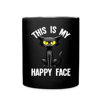 C’est mon visage heureux les chats - Mug uni - noir - Devant