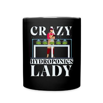 Crazy Hydroponics Lady - Full Colour Mug - black - Front