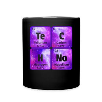Techno Periodensystem ! Perfektes Rave & Festival - Tasse einfarbig - Schwarz - Vorne