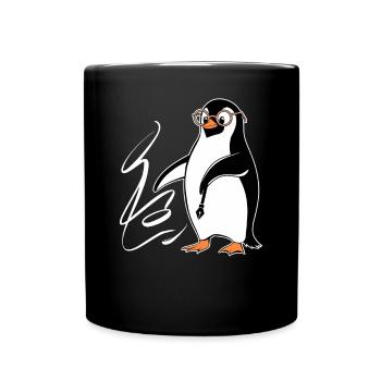 Oeuvre de calligraphie pingouin avec des lunettes - Mug uni - noir - Devant