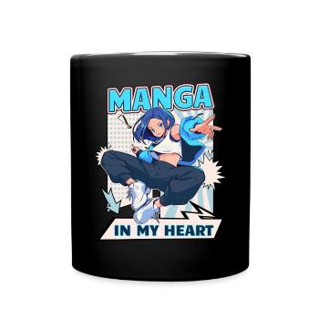 Manga Livres Amateurs de manga - Mug uni - noir - Devant