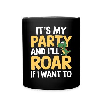 Décorations de fête de dinosaures - Mug uni - noir - Devant