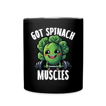 Got Spinat Muscle Funny Gym Workout - Tasse einfarbig - Schwarz - Vorne