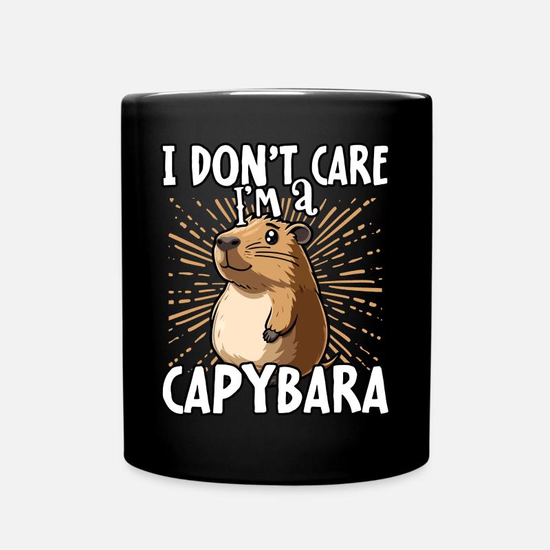 I don't care I'm a capybara - süßes Capybara - Tasse einfarbig - Schwarz