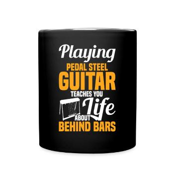 Pedal Steel Guitarist String Instrument Mountain - Full Colour Mug - black - Front