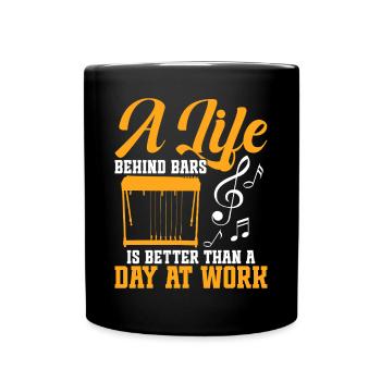 Pedal Steel Guitarist String Instrument Mountain - Full Colour Mug - black - Front