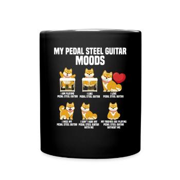 Pedal Steel Guitarist String Instrument Mountain - Full Colour Mug - black - Front