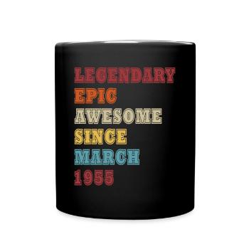 März 1955 Jubiläum 1955 - Legenden März 1955 - Tasse einfarbig - Schwarz - Vorne