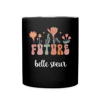 future sister-in-law boho bohemian flowers - Full Colour Mug - black - Front