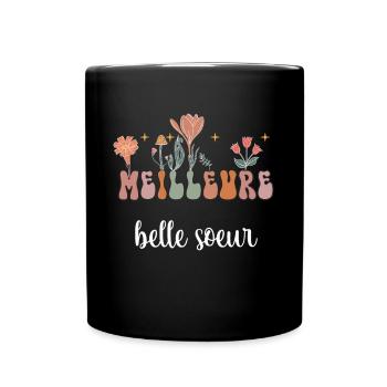 Beste Schwägerin Boho Böhmische Blumen - Tasse einfarbig - Schwarz - Vorne