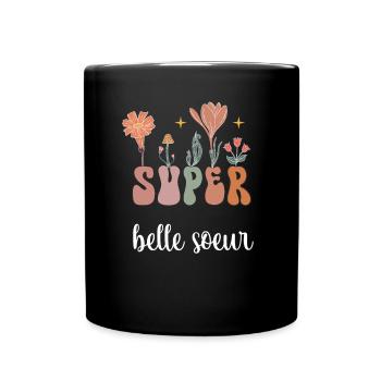 Super schöne Schwester Boho Böhmische Blumen - Tasse einfarbig - Schwarz - Vorne