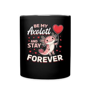 Cute Axolotl Valentins Day - Tasse einfarbig - Schwarz - Vorne
