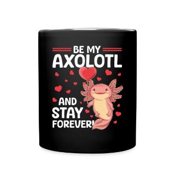 Cute Axolotl Valentins Day - Tasse einfarbig - Schwarz - Vorne