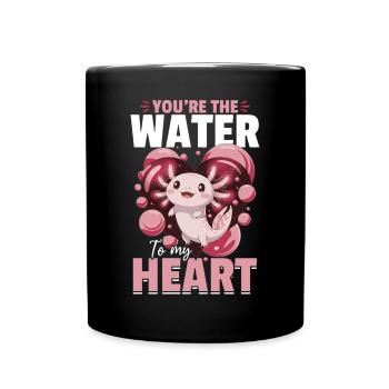 Cute Axolotl Valentins Day - Tasse einfarbig - Schwarz - Vorne