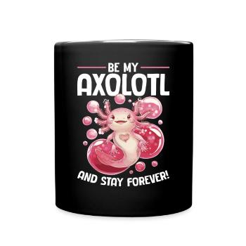 Cute Axolotl Valentins Day - Tasse einfarbig - Schwarz - Vorne