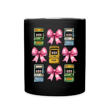 Coquette Bow Spielautomat Glücksspiel Gambler - Tasse einfarbig - Schwarz - Vorne