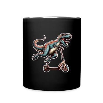 Tretroller E-Scooter E-Roller T Rex Dino Scooter - Tasse einfarbig - Schwarz - Vorne