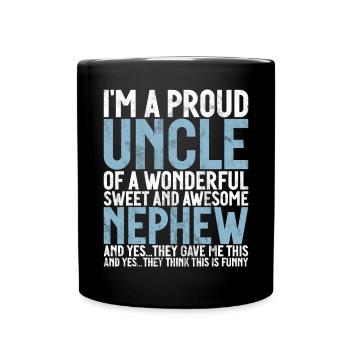 Meilleur oncle fier oncle citation humour - Mug uni - noir - Devant