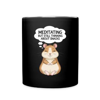 Yoga des hamsters : méditez et pensez aux collations - Mug uni - noir - Devant