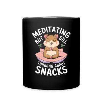 Hamster Yoga : méditer, mais penser aux collations - Mug uni - noir - Devant