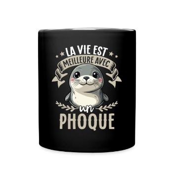 La vie est meilleure avec un phoque - sweet seal - Mug uni - noir - Devant