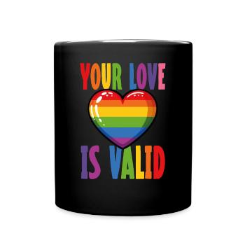 Deine Liebe Ist Gültig Lgbtq Pride Regenbogenherz - Tasse einfarbig - Schwarz - Vorne