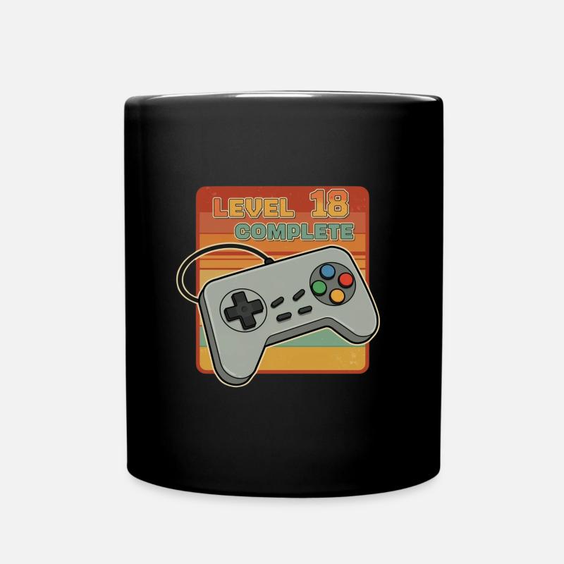 Geburtstag 18 Jahre Geschenk Level 18 Complete - Tasse einfarbig - Schwarz