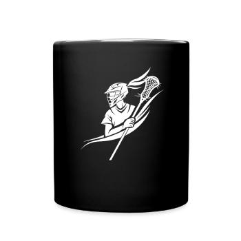 Lacrosse Spielerin - Tasse einfarbig - Schwarz - Vorne