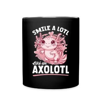 Cute Axolotl Smile a Lotl like an Axolotl - Full Colour Mug - black - Front