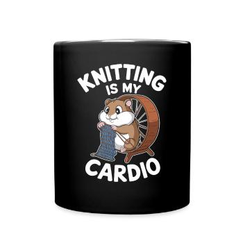 Stricken Ist Mein Cardio Lustiger Hamster - Tasse einfarbig - Schwarz - Vorne
