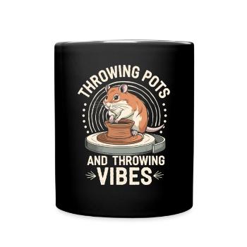 Pottery and good mood with Gerbil - Full Colour Mug - black - Front