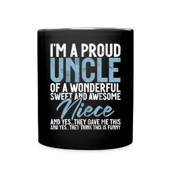 Meilleur oncle fier oncle citation humour - Mug uni - noir - Devant