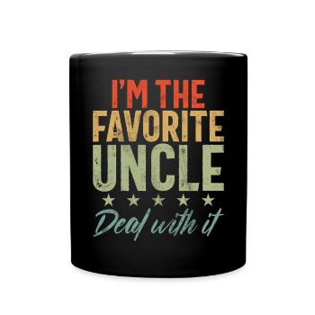 Meilleur oncle fier oncle citation humour - Mug uni - noir - Devant