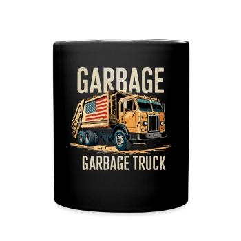 Motif de camion à ordures pour les amateurs de camions à ordures - Mug uni - noir - Devant