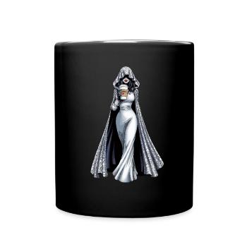 Geisterhafte Frau Mit Kaffee Inspiration - Tasse einfarbig - Schwarz - Vorne