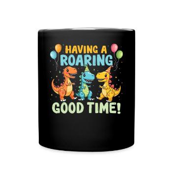 Décorations de fête de dinosaures - Mug uni - noir - Devant