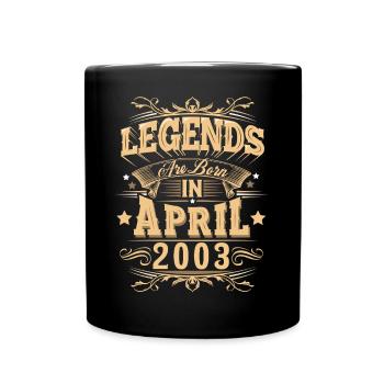 April 2003 Geburtstag Legende - Tasse einfarbig - Schwarz - Vorne
